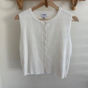 REVOLVE SONG OF STYLE RIBBED KNIT BUTTON FRONT SLEEVELESS Top sweater white